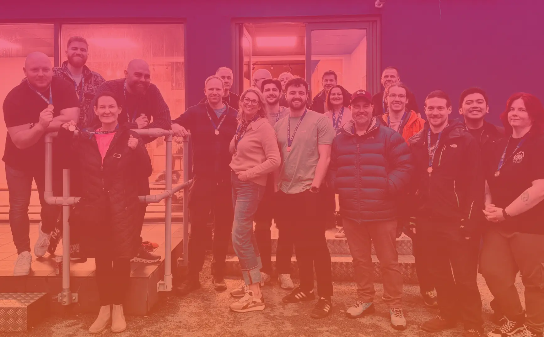 The Stratas team together after a company event